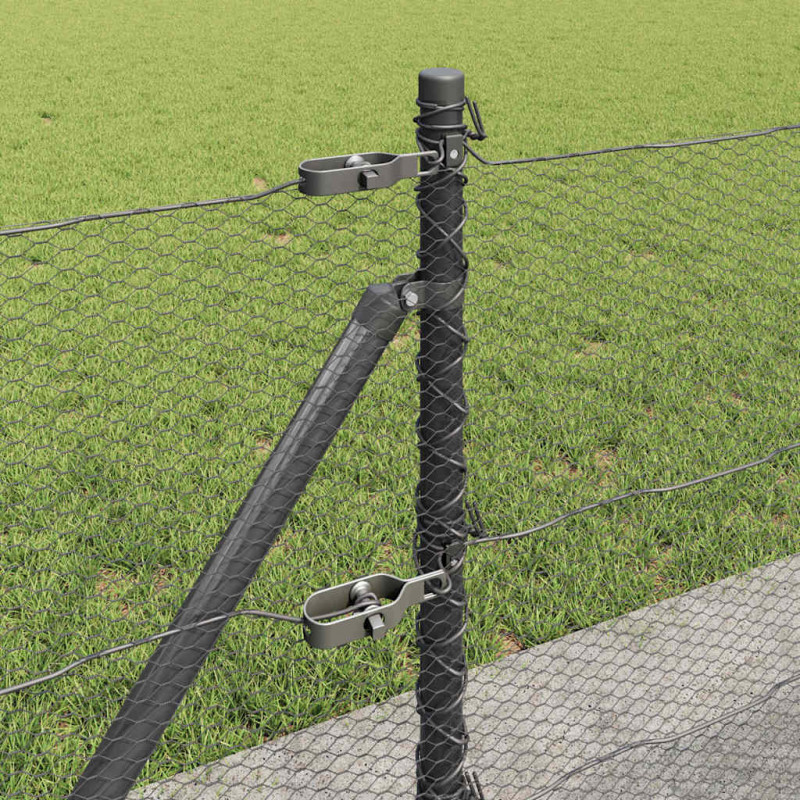 Słupek ogrodzeniowy. Szary 25 x 0,5 m (siatka 13 mm) Stal