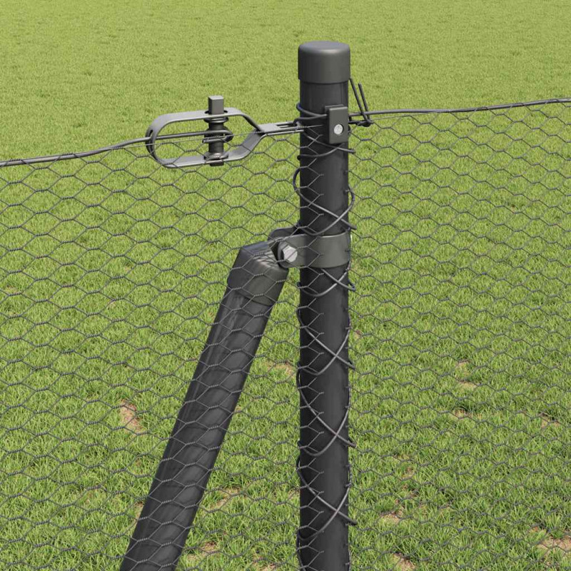 Słupek ogrodzeniowy. Szary 25 x 1,2 m (siatka 13 mm) Stal