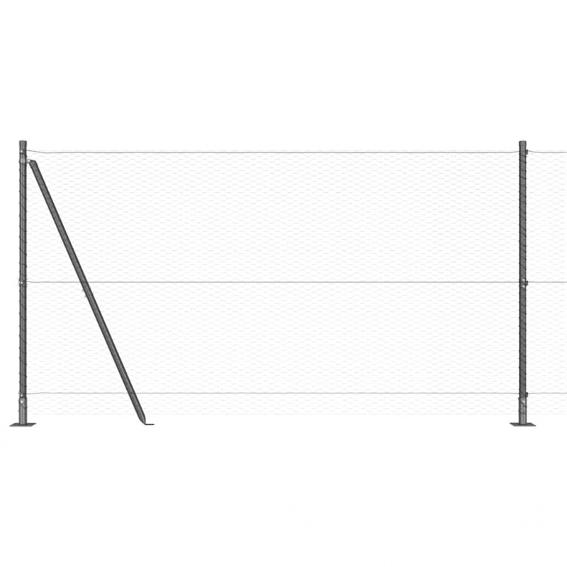 Słupek ogrodzeniowy. Szary 25 x 1,2 m (25 mm siatka) Stal