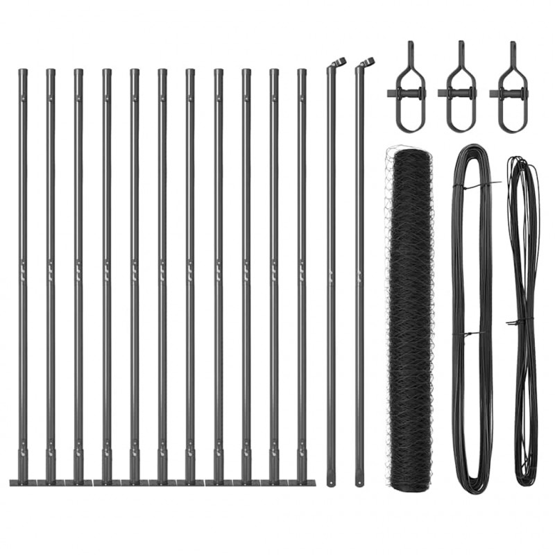 Słupek ogrodzeniowy. Szary 25 x 1,2 m (siatka 50 mm) Stal