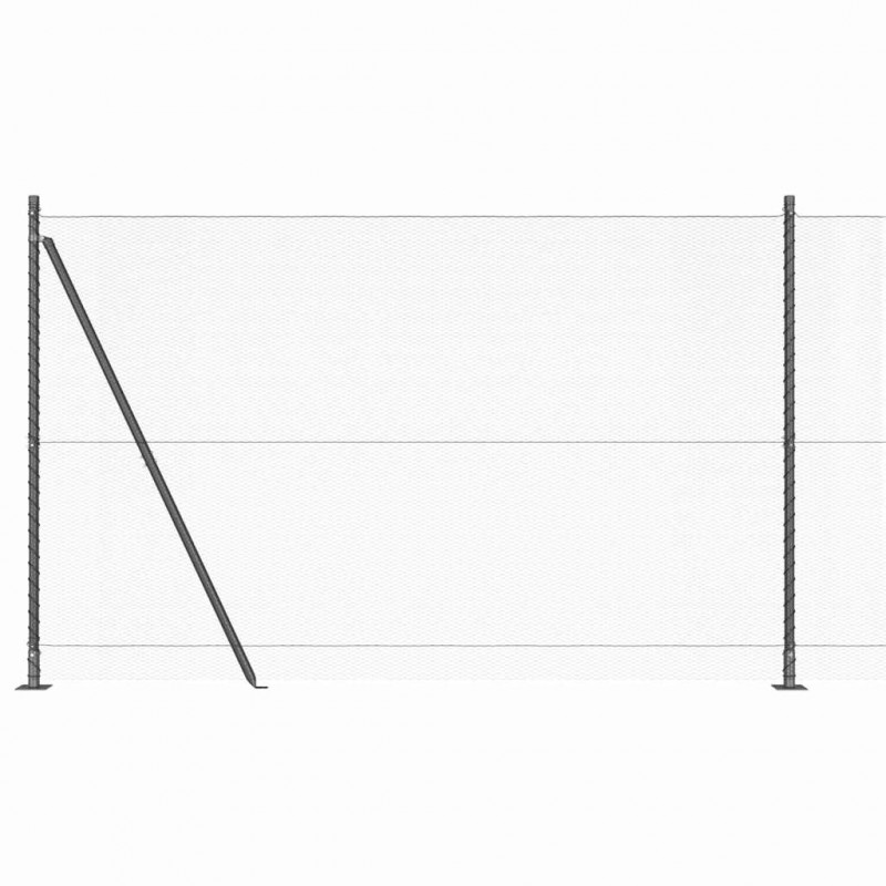 Słupek ogrodzeniowy. Szary 25 x 1,6 m (siatka 13 mm) Stal i PVC