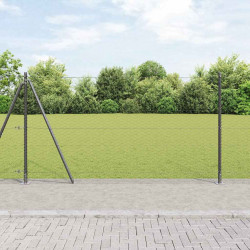 Słupek ogrodzeniowy. Szary 25 x 1,6 m (siatka 36 mm) Stal i PVC