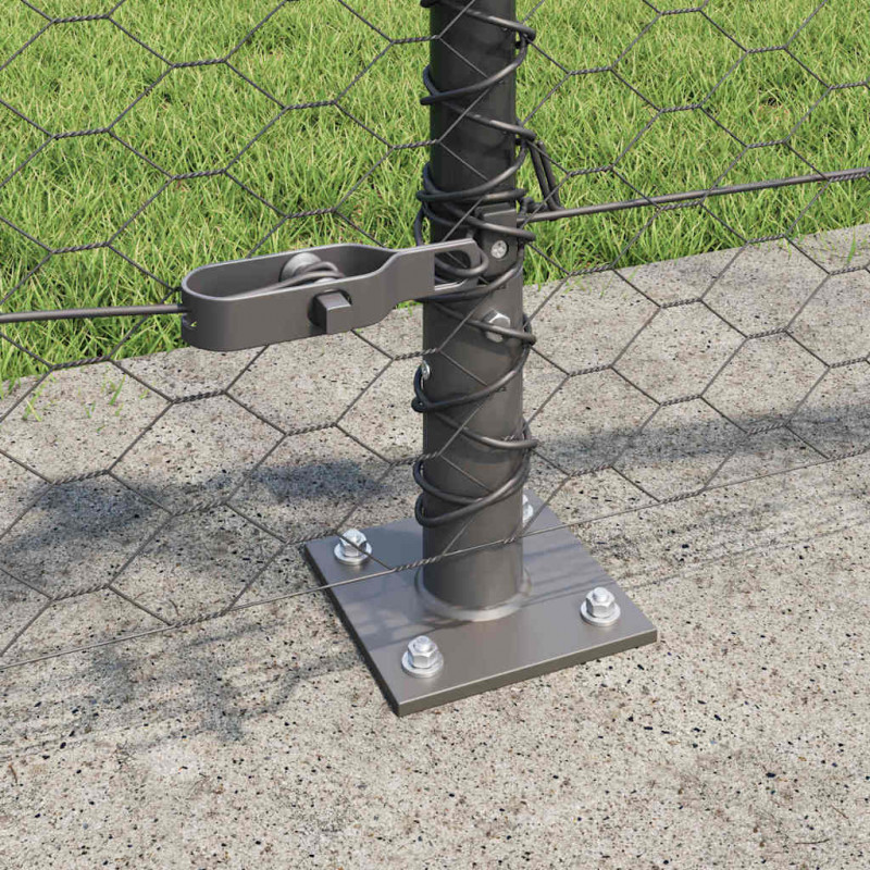 Słupek ogrodzeniowy. Szary 50 x 0,4 m (siatka 36 mm) Stal i PVC