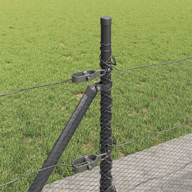 Słupek ogrodzeniowy. Szary 50 x 0,5 m (rozmiar oczka 13 mm)