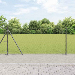 Słupek ogrodzeniowy. Szary 50 x 1 m (siatka 50 mm) Stal i PVC