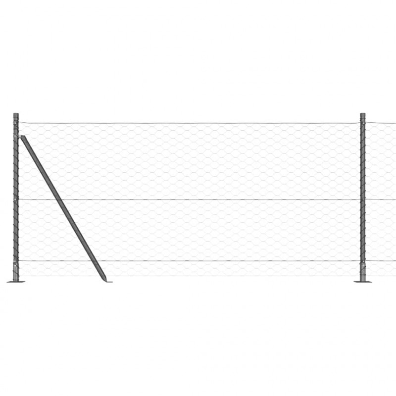 Słupek ogrodzeniowy. Szary 50 x 1 m (siatka 50 mm) Stal i PVC