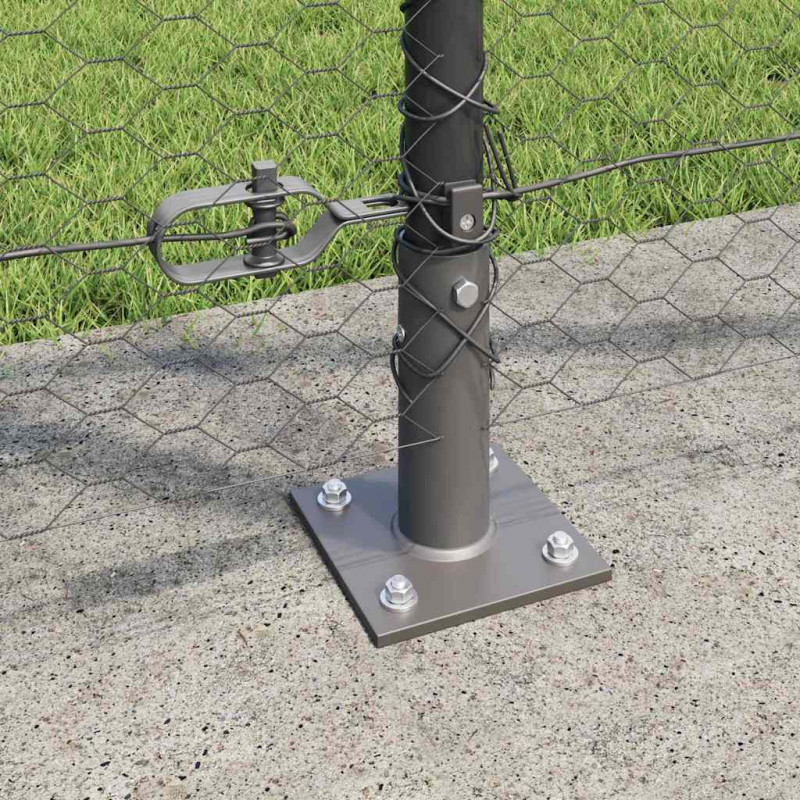 Słupek ogrodzeniowy. Szary 50 x 1,2 m (siatka 25 mm) Stal i PVC