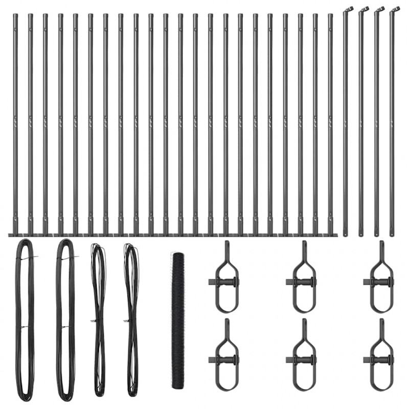 Słupek ogrodzeniowy. Szary 50 x 1,6 m (siatka 36 mm) Stal i PVC