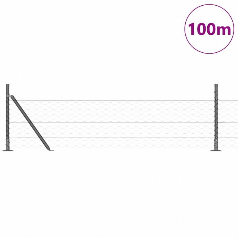 Słupek ogrodzeniowy. Szary 100 x 0,5 m (siatka 50 mm)