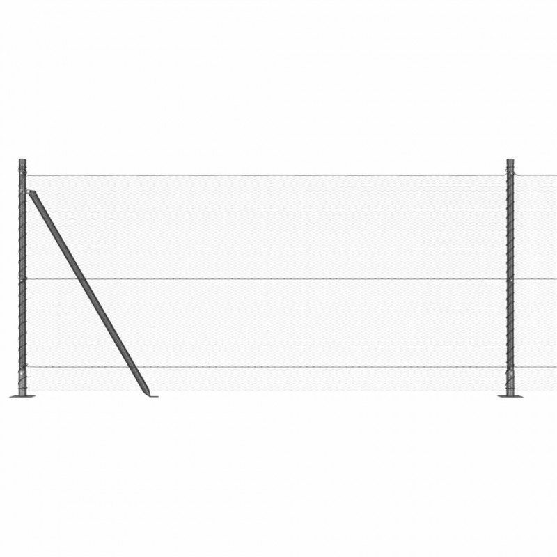 Słupek ogrodzeniowy. Szary 100 x 0,8 m (siatka 13 mm)
