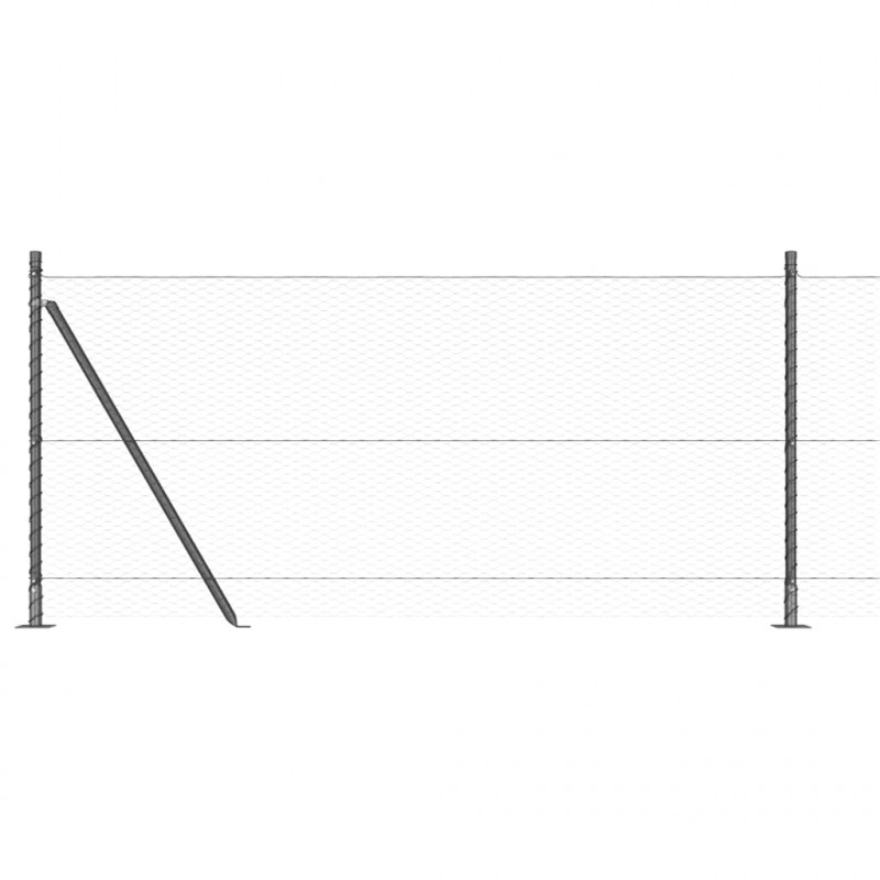 Słupek ogrodzeniowy. Szary 100 x 0,8 m (siatka 25 mm)