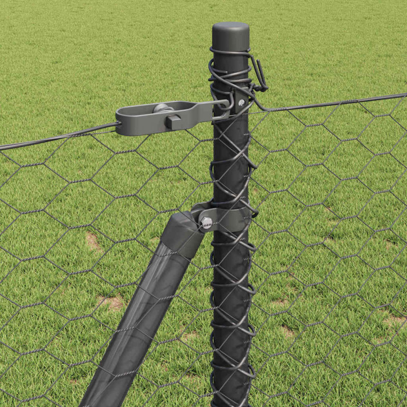 Słupek ogrodzeniowy. Szary 100 x 0,8 m (siatka 36 mm)
