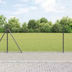 Słupek ogrodzeniowy. Szary 100 x 1 m (siatka 36 mm) Stal i PVC