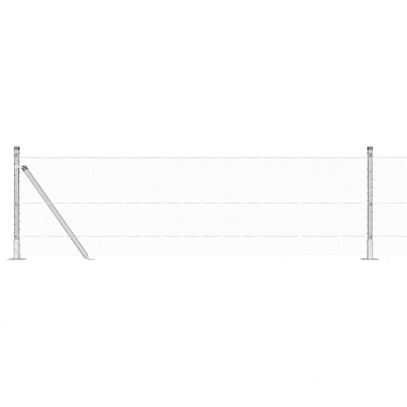 Słupek ogrodzeniowy. Srebrny 10 x 0,4 m (siatka 13 mm) Stal