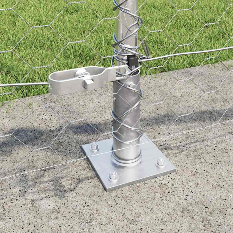 Słupek ogrodzeniowy. Srebrny 10 x 0,4 m (siatka 50 mm) Stal