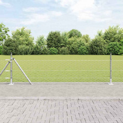 Słupek ogrodzeniowy. Srebrny 10 x 0,5 m (siatka 36 mm) Stal