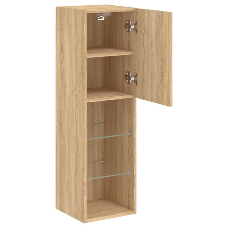 Szafka TV z LED, dąb sonoma, 30,5x30x102 cm