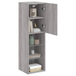 Szafka TV z LED, szary dąb sonoma, 30,5x30x102 cm