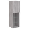 Szafka TV z LED, szary dąb sonoma, 30,5x30x102 cm