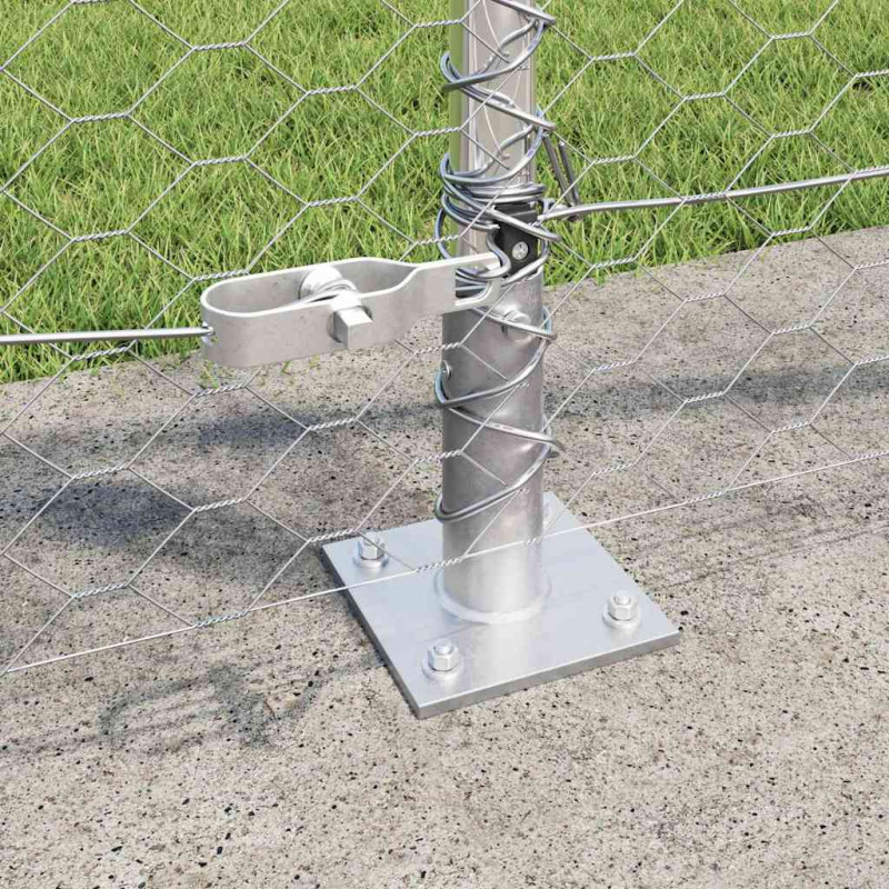 Słupek ogrodzeniowy. Srebrny 10 x 0,8 m (siatka 36 mm) Stal