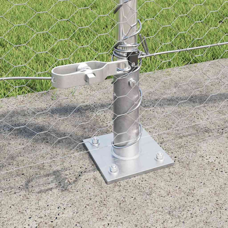 Słupek ogrodzeniowy. Srebrny 10 x 1 m (siatka 25 mm) Stal