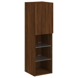 Szafka TV z LED, brązowy dąb, 30,5x30x102 cm
