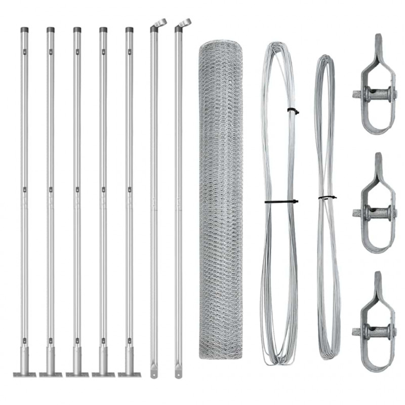 Słupek ogrodzeniowy. Srebrny 10 x 1,2 m (siatka 13 mm) Stal