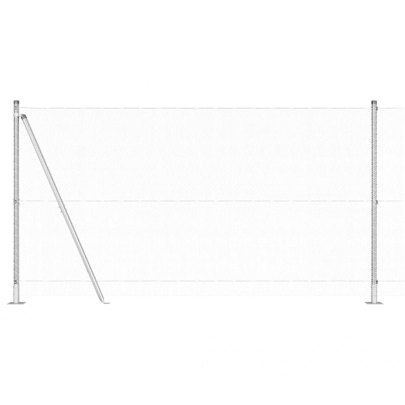 Słupek ogrodzeniowy. Srebrny 10 x 1,2 m (siatka 13 mm) Stal