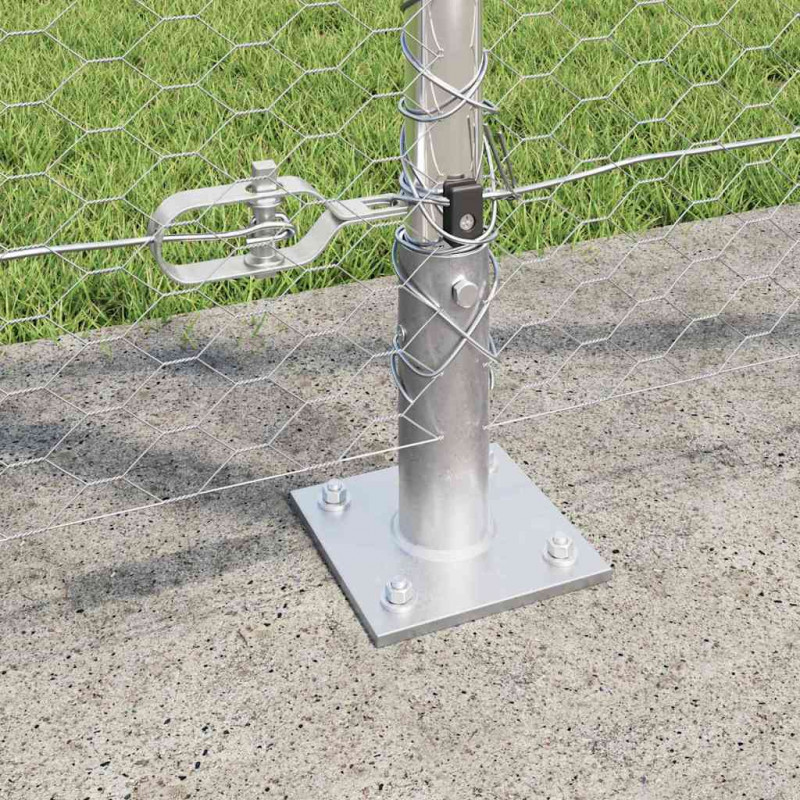 Słupek ogrodzeniowy. Srebrny 10 x 1,2 m (siatka 25 mm) Stal