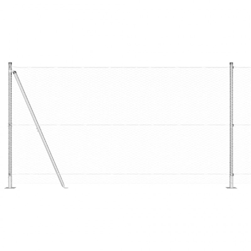 Słupek ogrodzeniowy. Srebrny 10 x 1,2 m (siatka 25 mm) Stal