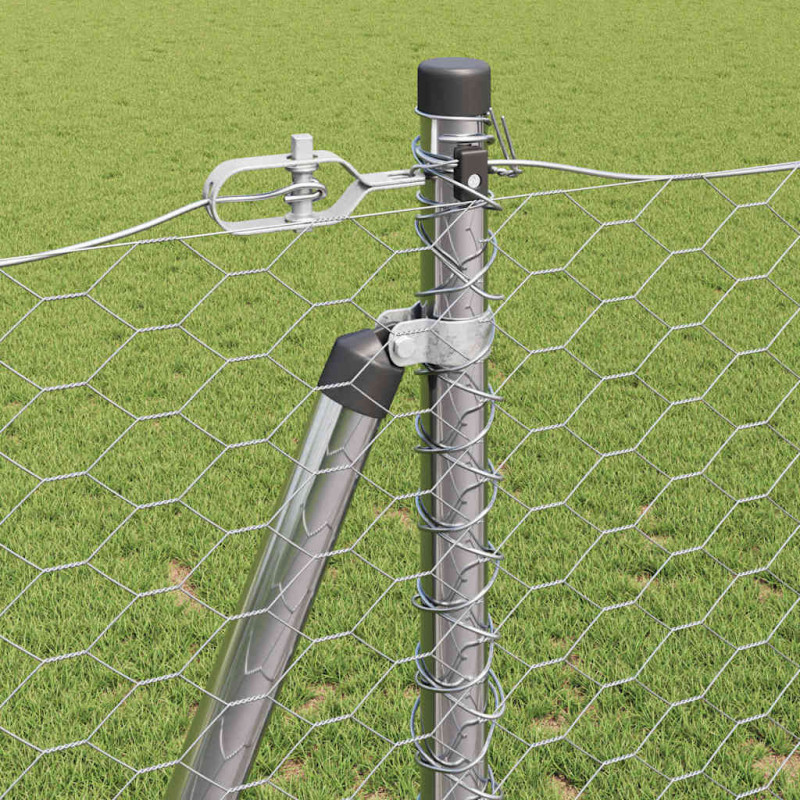 Słupek ogrodzeniowy. Srebrny 10 x 1,2 m (siatka 36 mm) Stal