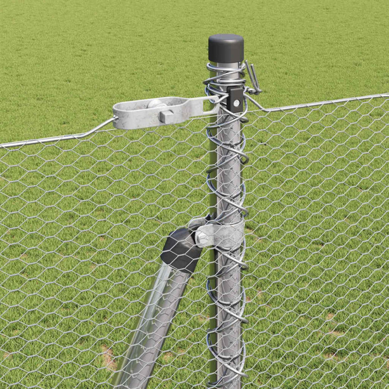 Słupek ogrodzeniowy. Srebrny 10 x 1,4 m (siatka 13 mm) Stal