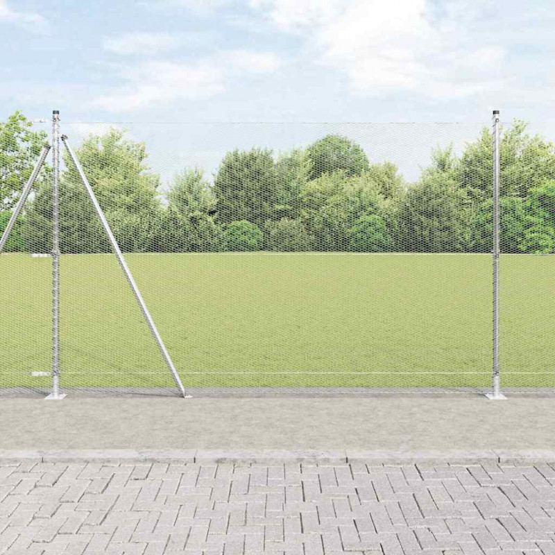 Słupek ogrodzeniowy. Srebrny 10 x 1,5 m (siatka 13 mm) Stal