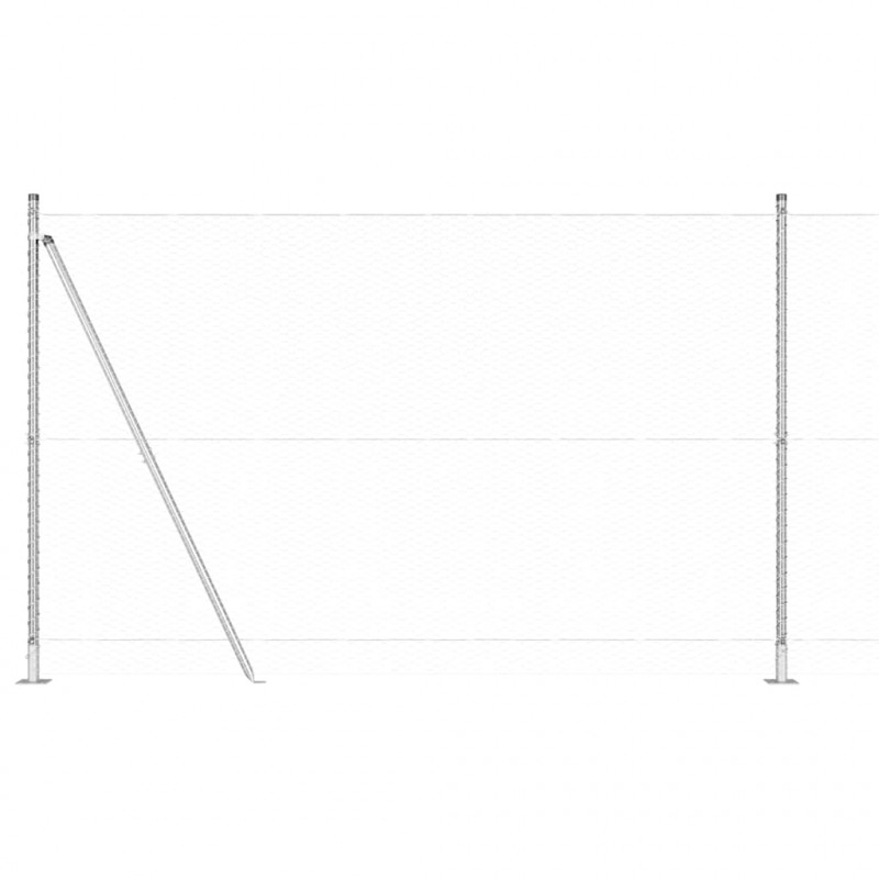 Słupek ogrodzeniowy. Srebrny 10 x 1,5 m (siatka 25 mm) Stal