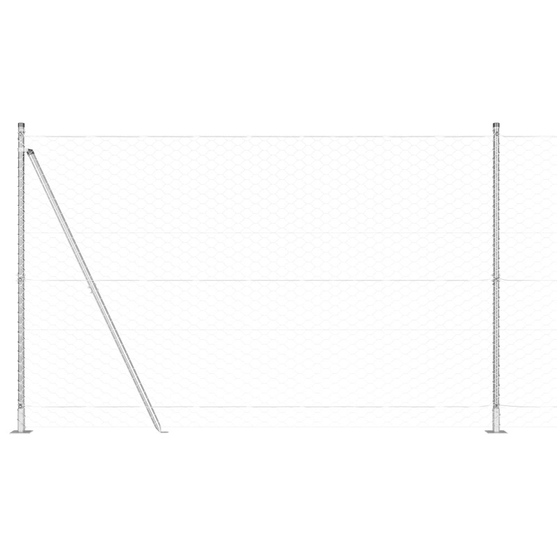 Słupek ogrodzeniowy. Srebrny 10 x 1,5 m (siatka 50 mm) Stal