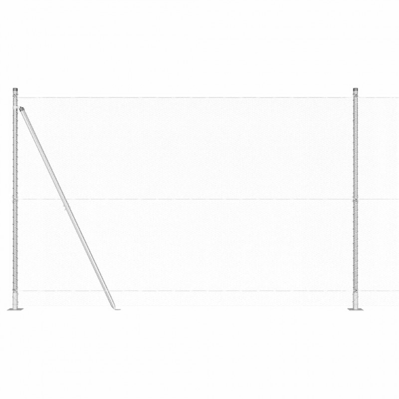 Słupek ogrodzeniowy. Srebrny 10 x 1,6 m (siatka 13 mm) Stal