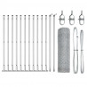Słupek ogrodzeniowy. Srebrny 25 x 0,4 m (siatka 13 mm) Stal