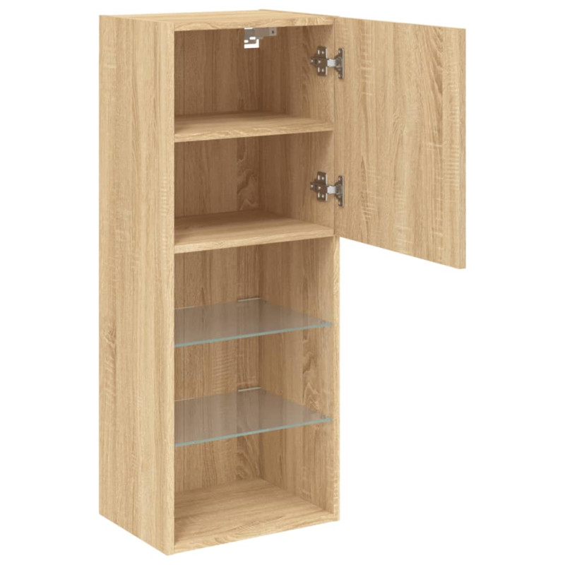 Szafka TV z LED, dąb sonoma, 40,5x30x102 cm