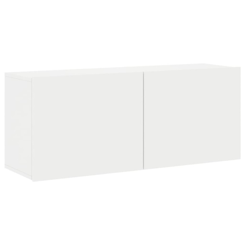 Szafka pod telewizor, ścienna, biała, 100x30x41 cm