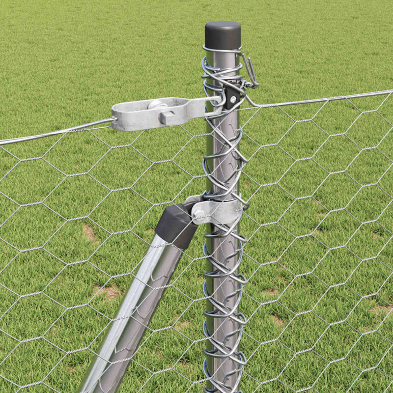 Słupek ogrodzeniowy. Srebrny 25 x 0,8 m (siatka 36 mm) Stal