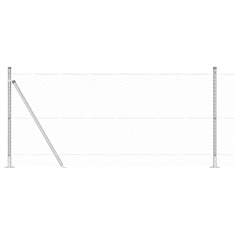Słupek ogrodzeniowy. Srebrny 25 x 0,8 m (siatka 36 mm) Stal