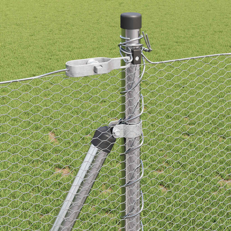 Słupek ogrodzeniowy. Srebrny 25 x 1 m (siatka 13 mm) Stal
