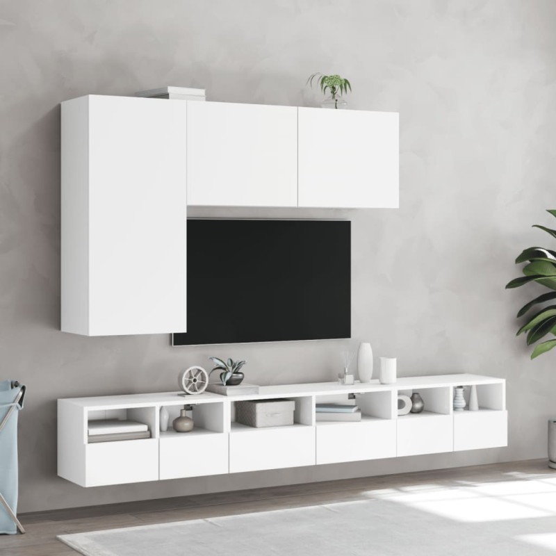Szafka pod telewizor, ścienna, biała, 100x30x41 cm