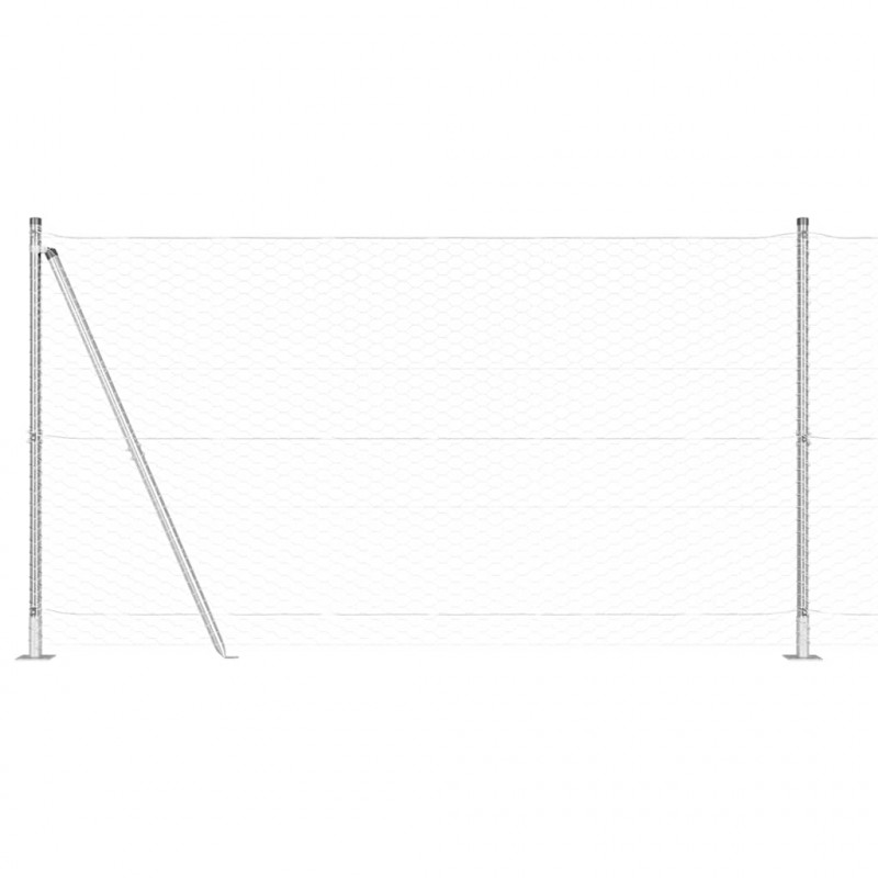 Słupek ogrodzeniowy. Srebrny 25 x 1,2 m (siatka 36 mm) Stal