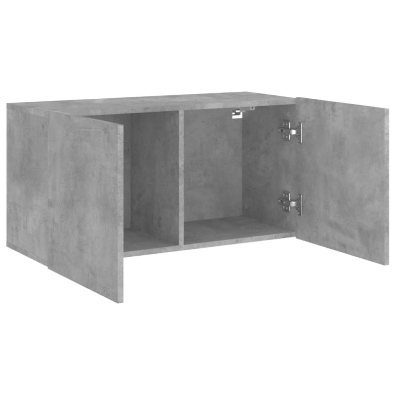 Ścienna szafka TV, szarość betonu, 80x30x41 cm