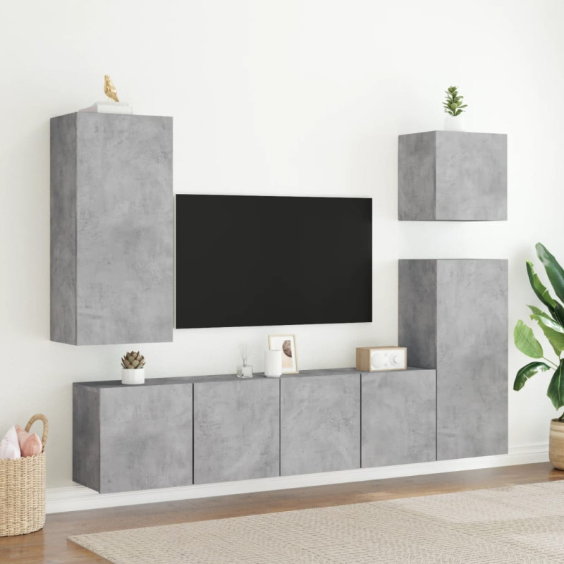 Ścienna szafka TV, szarość betonu, 80x30x41 cm