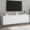 Ścienne szafki TV, 2 szt., białe, 80x30x41 cm