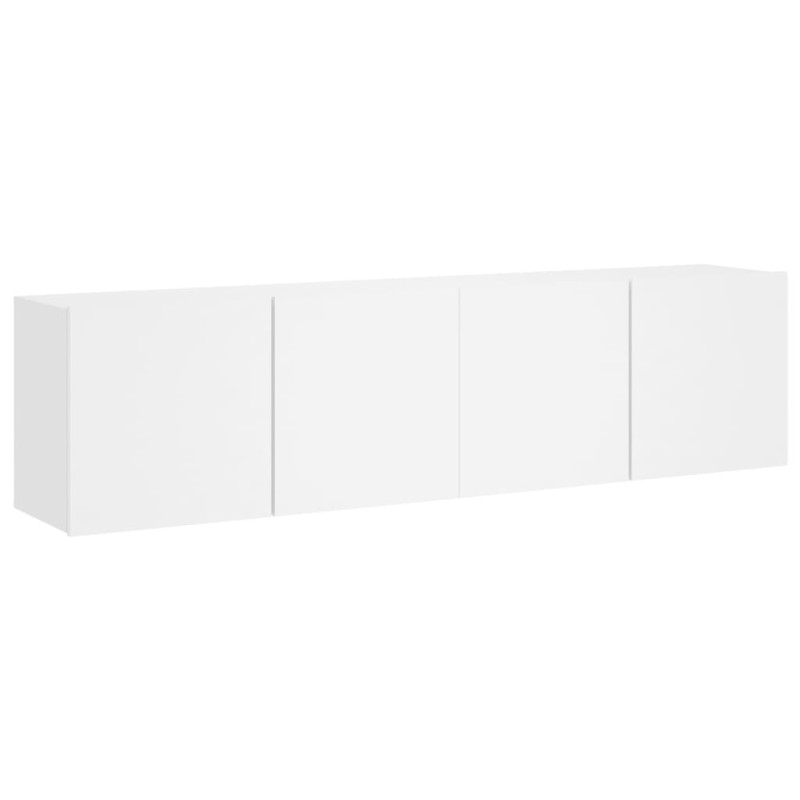 Ścienne szafki TV, 2 szt., białe, 80x30x41 cm