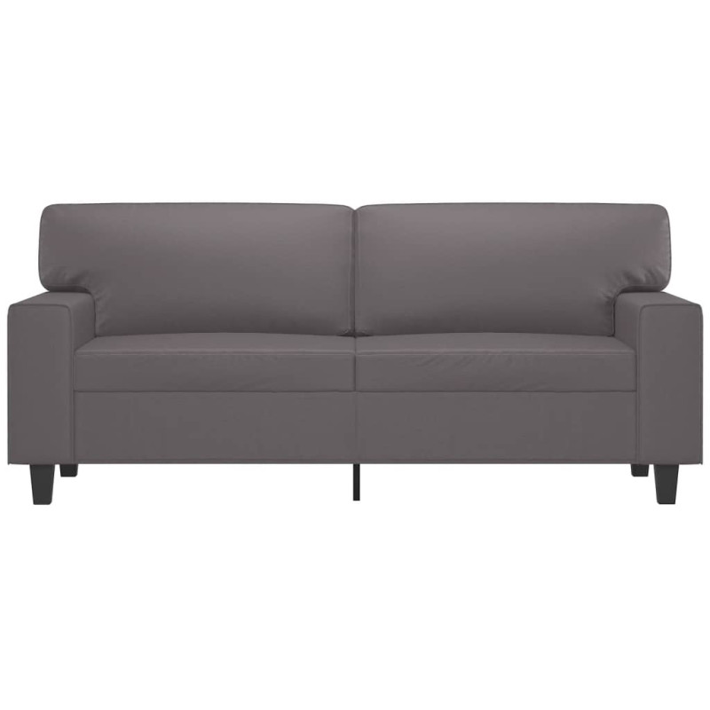 2-osobowa sofa, szary, 140 cm, sztuczna skóra