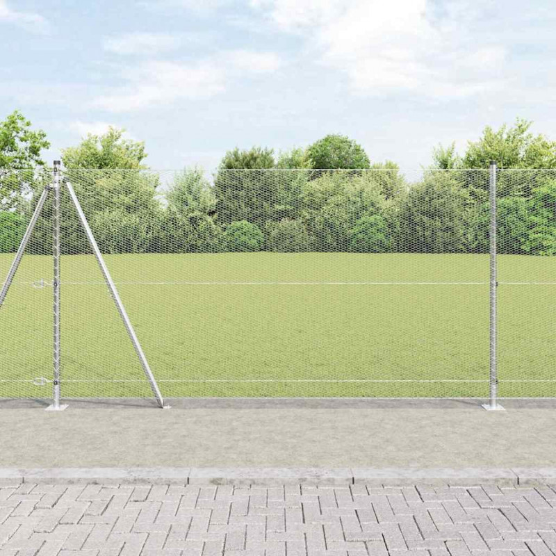 Słupek ogrodzeniowy. Srebrny 50 x 1,2 m (siatka 13 mm) Stal